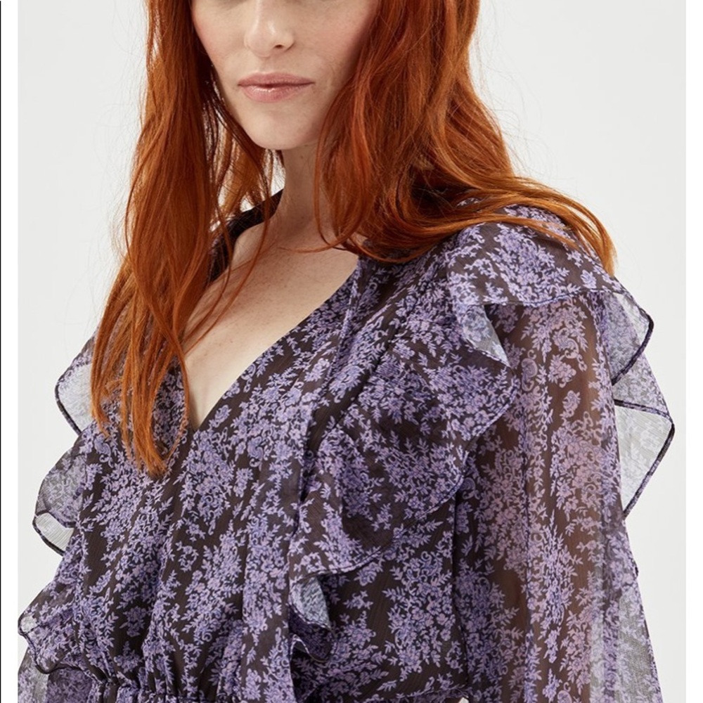 MINKPINK ADALANE TIE FRILL MINI DRESS - Picture 4 of 9